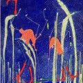 Susan j Schrader  Midnight Muses  ink acrylic varnish on canvas 45 x42 
