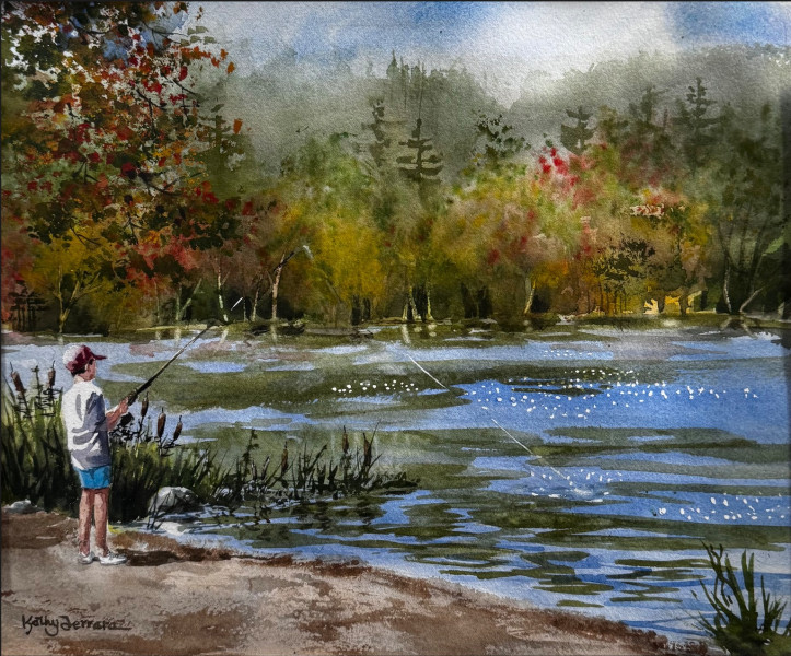 gone fishin  at island creek pond