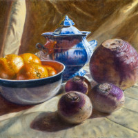 buckley kerry w purple tops oil on canvas  x20  