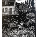 gotts island   maine  wood block print