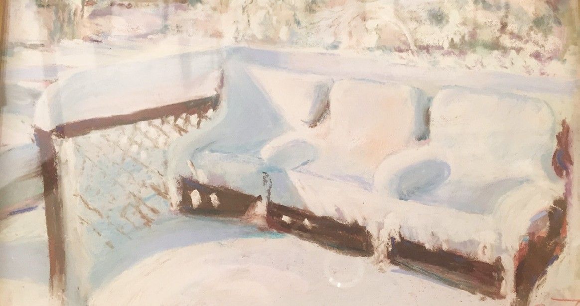 Ruth Jensen paints a world blanketed in white in “The Morning After.”